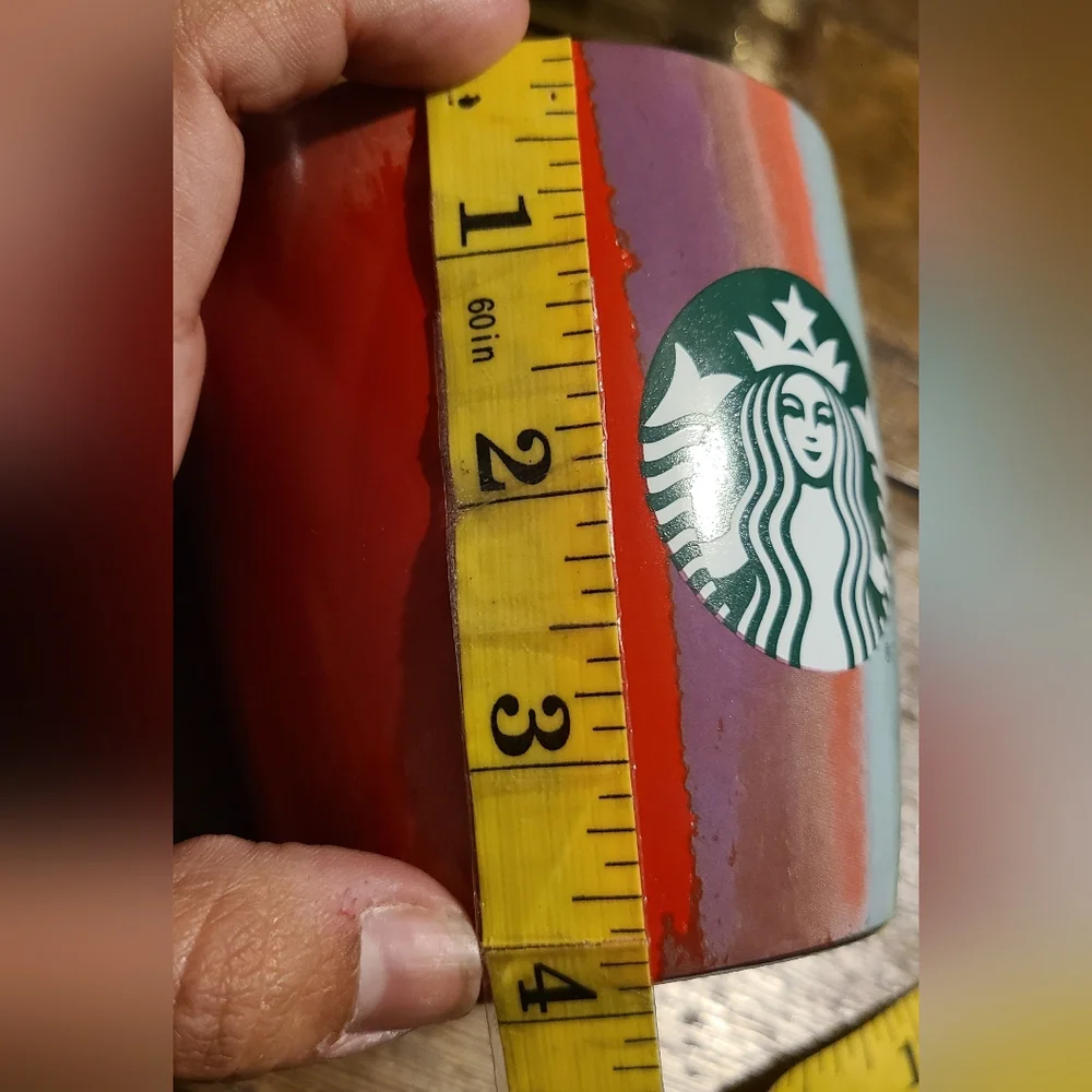 Starbucks Coffee Cup 12oz Holiday Green Red Purple Brushstroke 2021